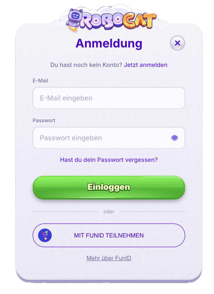 RoboCat Anmeldung